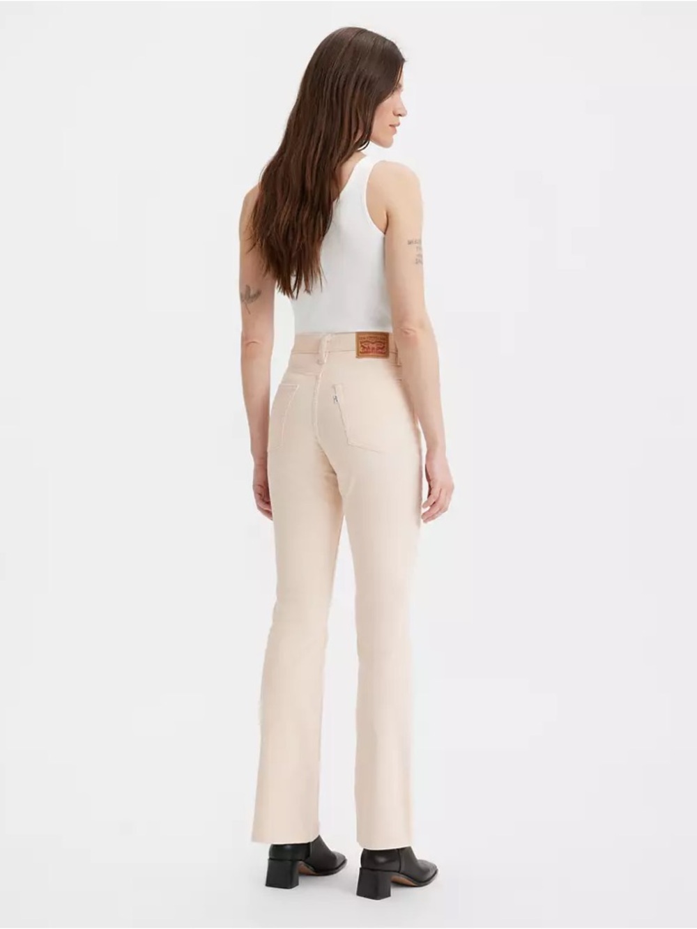 Levi's 725 Corduroy High Rise Bootcut White Smoke (Cream) Size 29x30 Like New